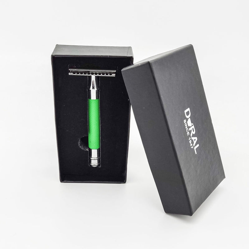 Dural Dural Heavy Stroud Head Double Edge Safety Razor Duty Green/Silver + Pouch Safety Razor