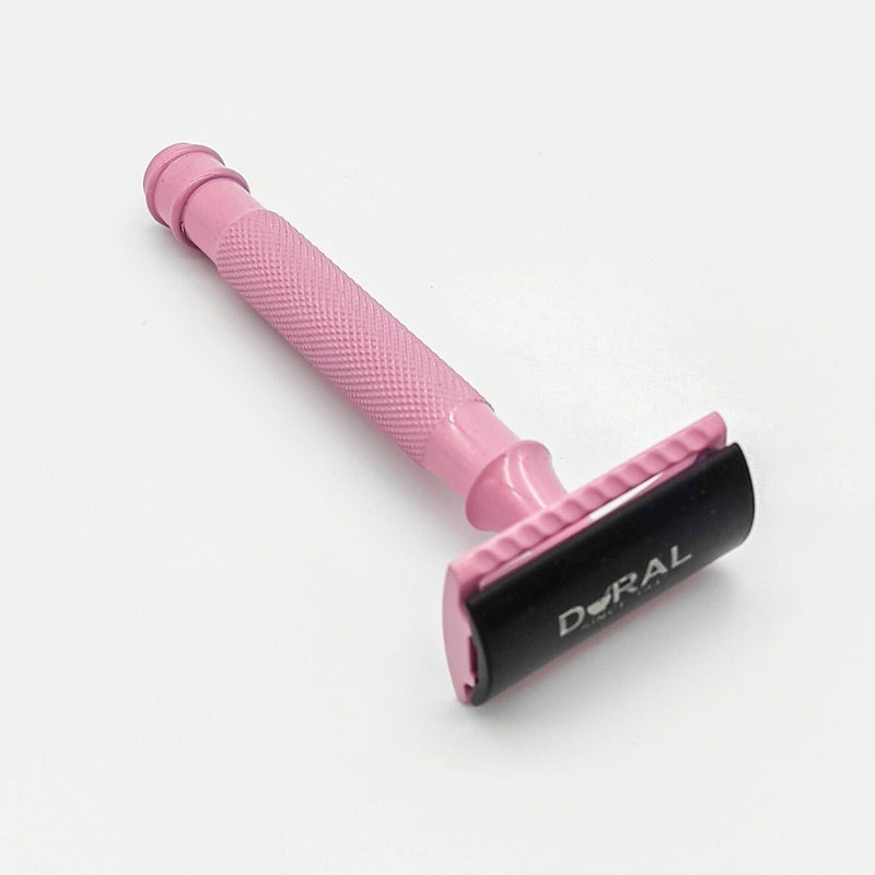 Dural Dural Heavy Stroud Head Double Edge Safety Razor Duty Pink/Black + Pouch Safety Razor