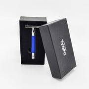 Dural Dural Heavy Stroud Head Double Edge Safety Razor Duty Blue/Silver + Pouch Safety Razor