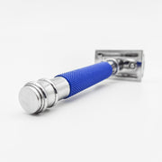 Dural Dural Heavy Stroud Head Double Edge Safety Razor Duty Blue/Silver + Pouch Safety Razor