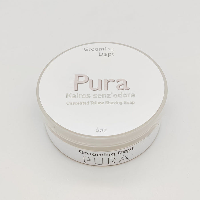 Grooming Dept Kairos Tallow Unscented Shaving Soap - Pura 4 Oz