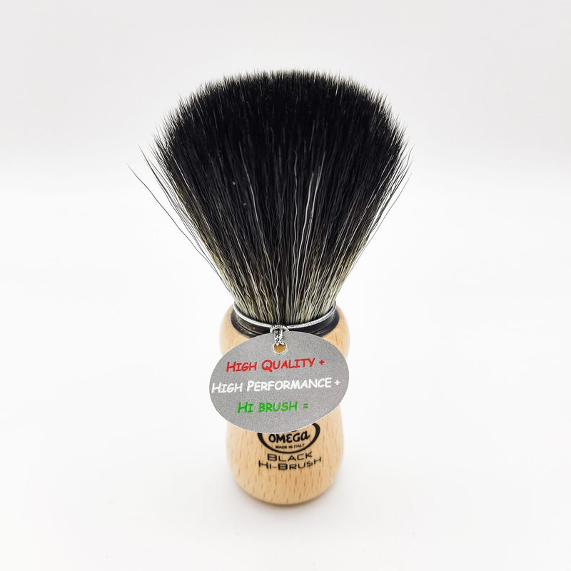 Omega Omega Synthetic Fiber Beard Brush 196228 Beech Wood Handle Beard Brush