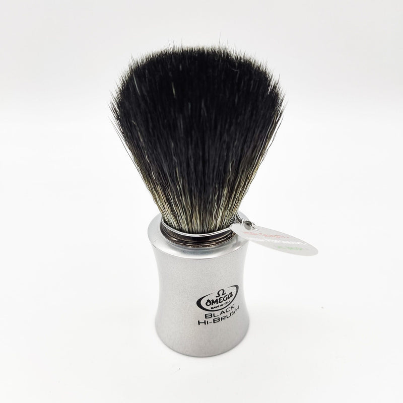 Omega Omega Italy Shaving Brush 196820 Hi-Brush Synthetic Hair Black Vegan Alu-Farbe Shaving Brush