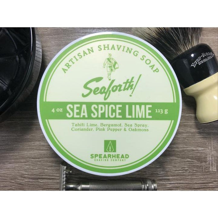 Spearhead Shaving Co. Seaforth Sea Spice Lime Artisan Shaving Soap 4 Oz