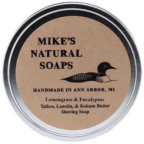 Mike's Natural Soaps Lemongrass & Eucalyptus Shaving Soap 5 Oz