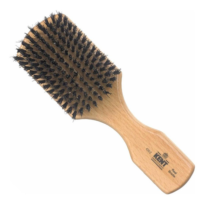 Kent Mens Rectangular Paddle Bristle Wood Hair Brush OG2