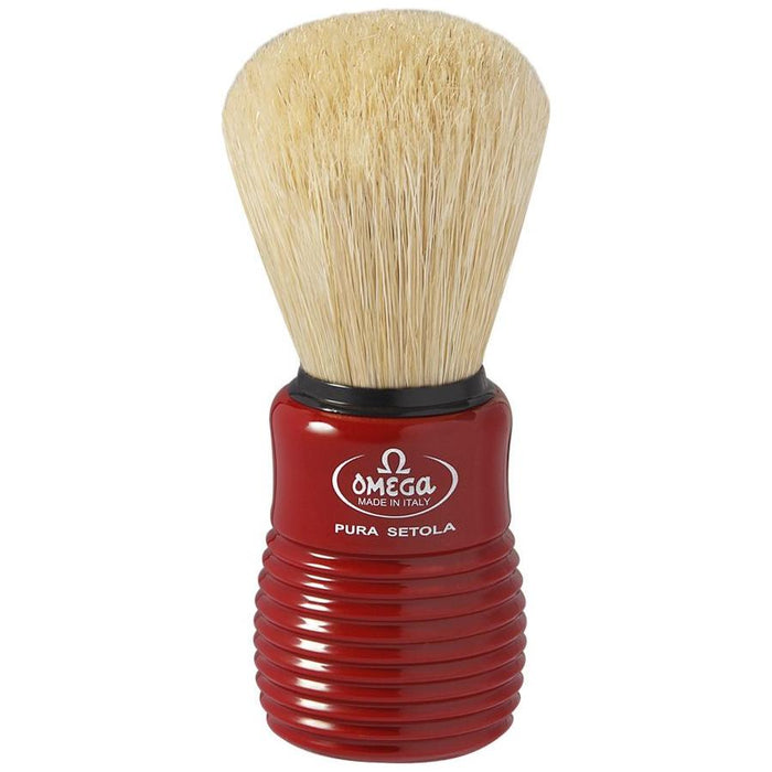 Omega Boar Bristle Shaving Brush Variable Color ( Red Black) #10810