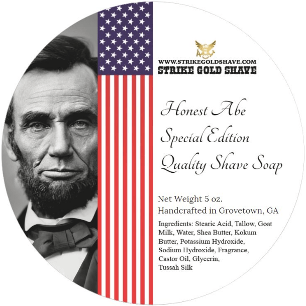 Strike Gold Shave Honest Abe Shaving Soap 5 Oz