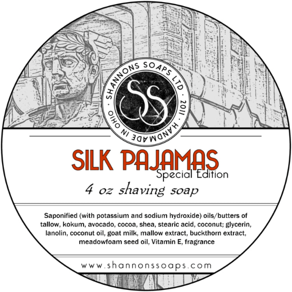Shannons Soap Silk Pajamas Shaving Soap 4 Oz