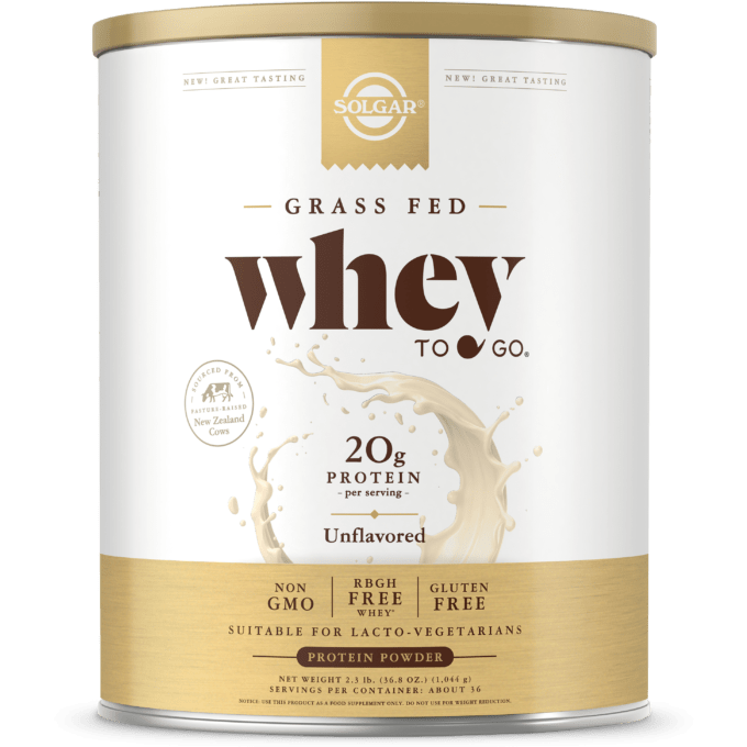 Solgar Grass Fed Whey To Go Unflavored Protein Powder 2.3lb