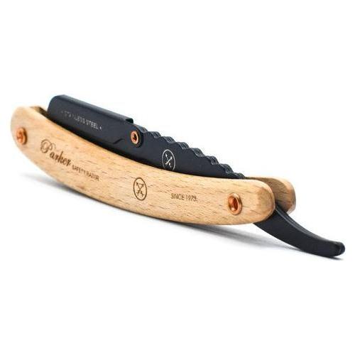 Parker Parker SRPBA Clip-Type Pine Wood Handle Stainless Steel Straight Barber Razor Barber Razor