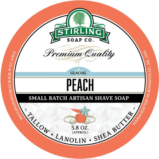 Stirling Soap Co. Glacial Peach Shave Soap Jar 5.8 Oz