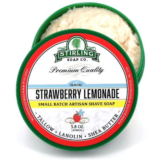 Stirling Soap Co. Glacial Strawberry Lemonade Shave Soap Jar 5.8 oz