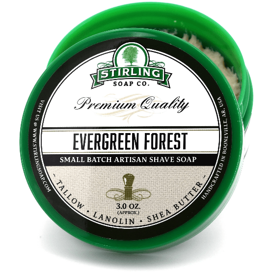 Stirling Soap Co. Evergreen Forest Shave Soap Jar 3 oz