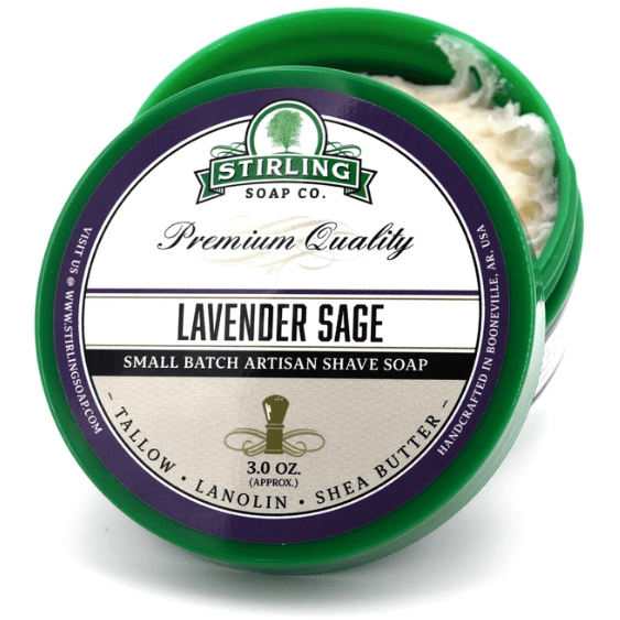 Stirling Soap Co. Lavender Sage Shave Soap Jar 3 oz