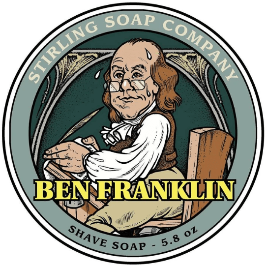 Stirling Soap Co. Ben Franklin Shave Soap Jar 5.8 oz