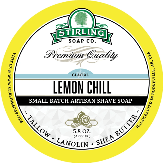 Stirling Soap Co. Glacial - Lemon Chill Shave Soap Jar 5.8 oz