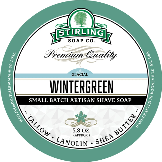 Stirling Soap Co. Glacial - Wintergreen Shave Soap Jar 5.8 oz