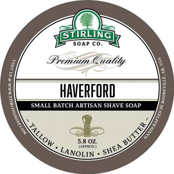 Stirling Soap Co. Haverford Shave Soap Jar 5.8 oz
