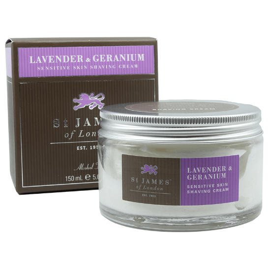 St James of London Unscented, Lavender & Geranium Shaving Cream 5.07 Oz