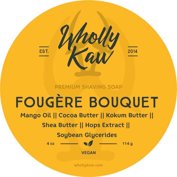 Wholly Kaw Fougere Bouquet Vegan Shaving Soap 4 Oz