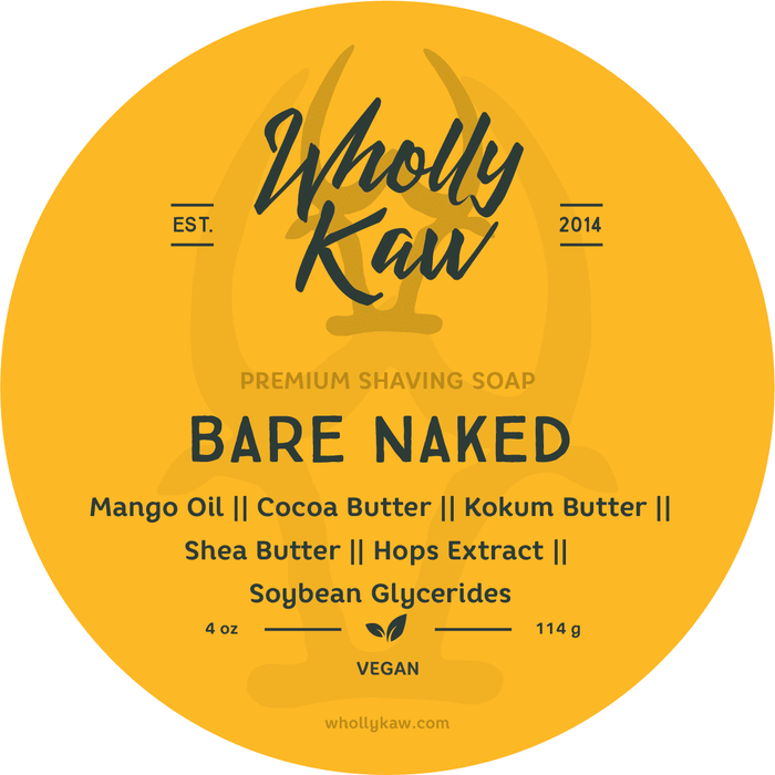 Wholly Kaw Bare Naked Vegan Shaving Soap 4 Oz