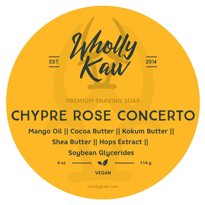 Wholly Kaw Chypre Rose Concerto Vegan Shaving Soap 4 Oz