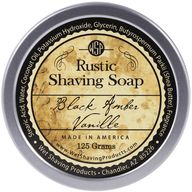 WSP Black Amber Vanille Rustic Shaving Soap 125g