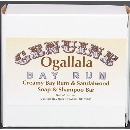 Ogallala Bay Rum Creamy Bay Rum & Sandalwood Bath Soap & Shampoo Bar 4.5 Oz