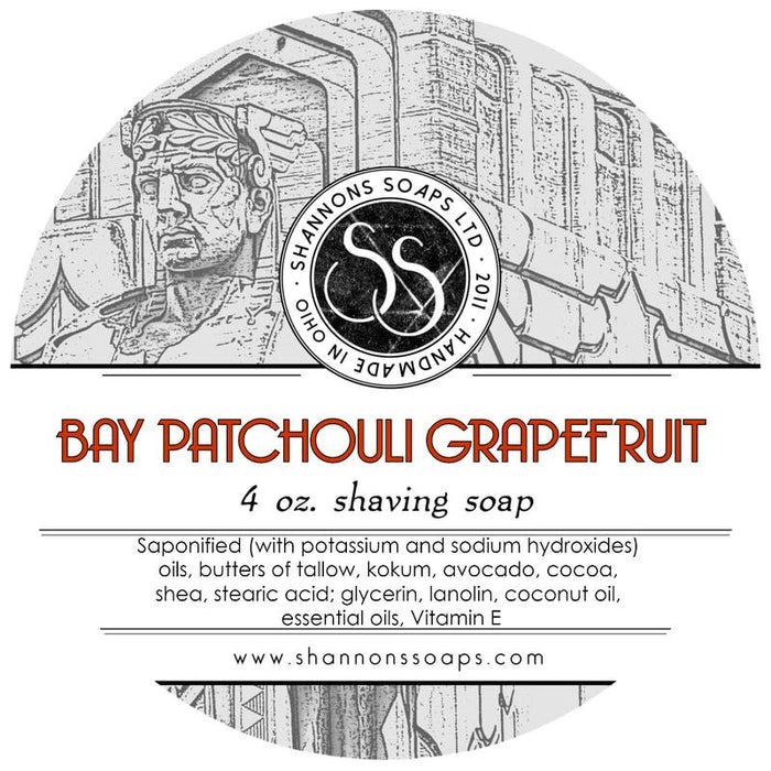 Shannons Soap Bay Patchouli Grapefruit Shaving Soap 4 Oz