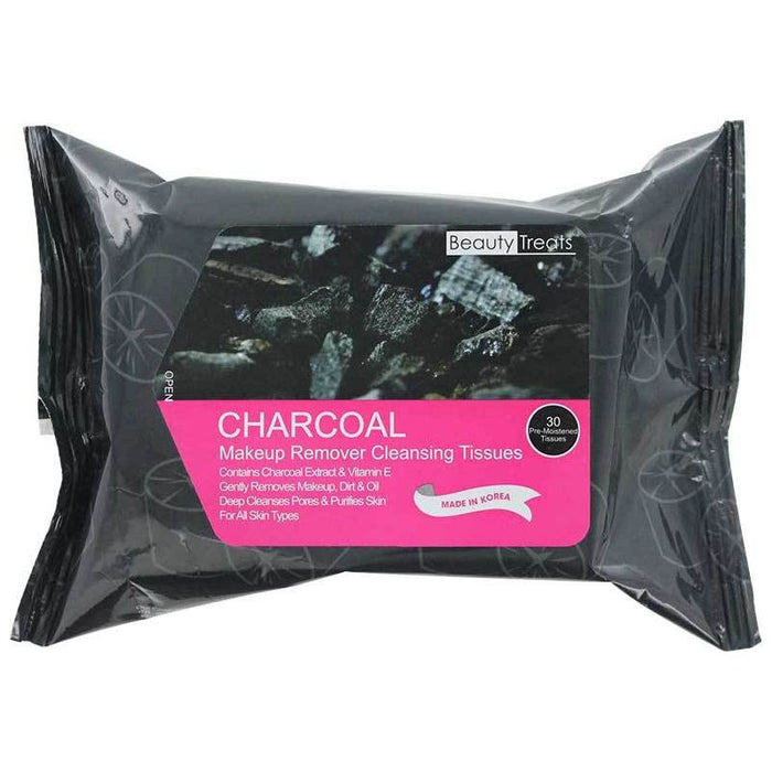 Beauty Treats Charcoal Makeup Remover Cleaning Tissues 30 ct