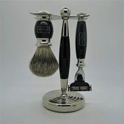 Simpsons Alexander Simpson Est. 1919 Classic Super Badger Shaving Set Ebony Shaving Set Dark Gray