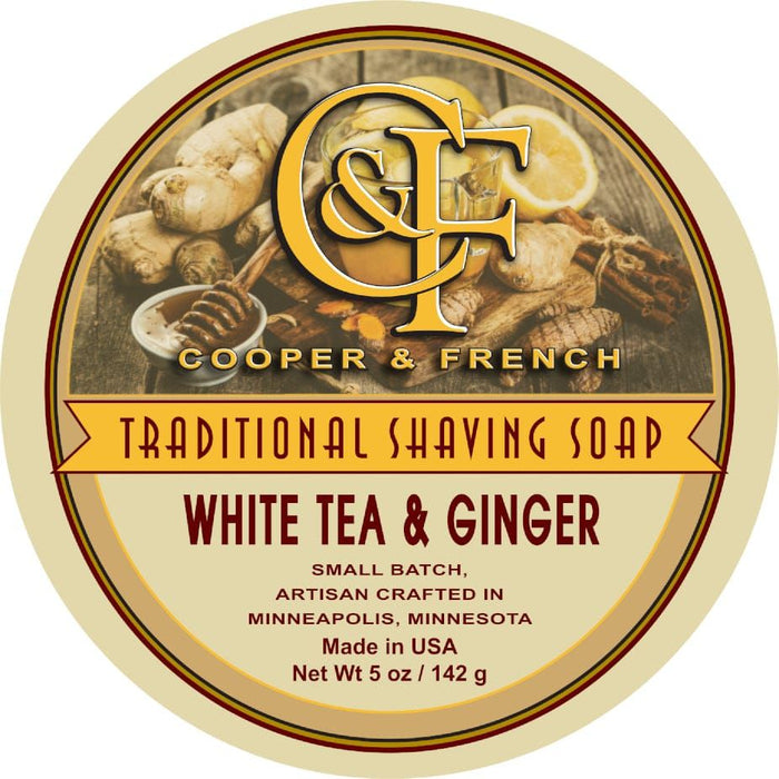 Cooper & French White Tea & Ginger Shaving Soap 5 oz