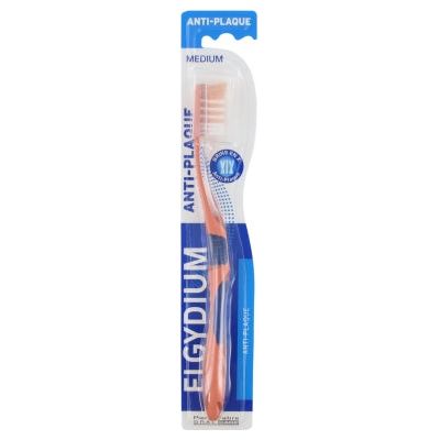 Elgydium Anti-Plaque Medium Toothbrush (Clear-Orange)