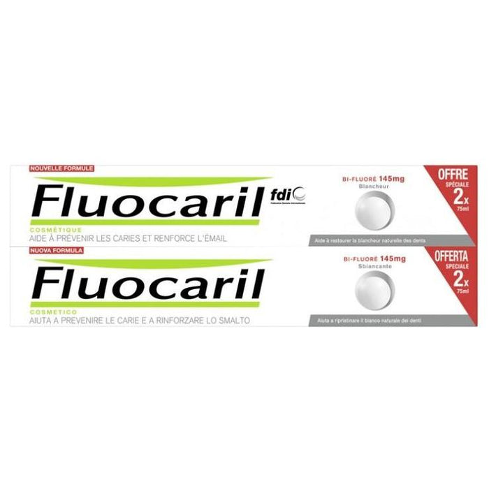 Fluocaril Bi-Fluorinated Whiteness Toothpaste 2 x 75ml