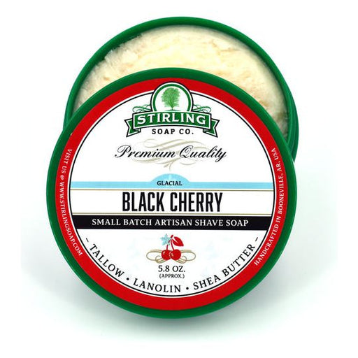 Stirling Soap Co. Black Cherry Glacial Shave Soap Jar 5.8 oz