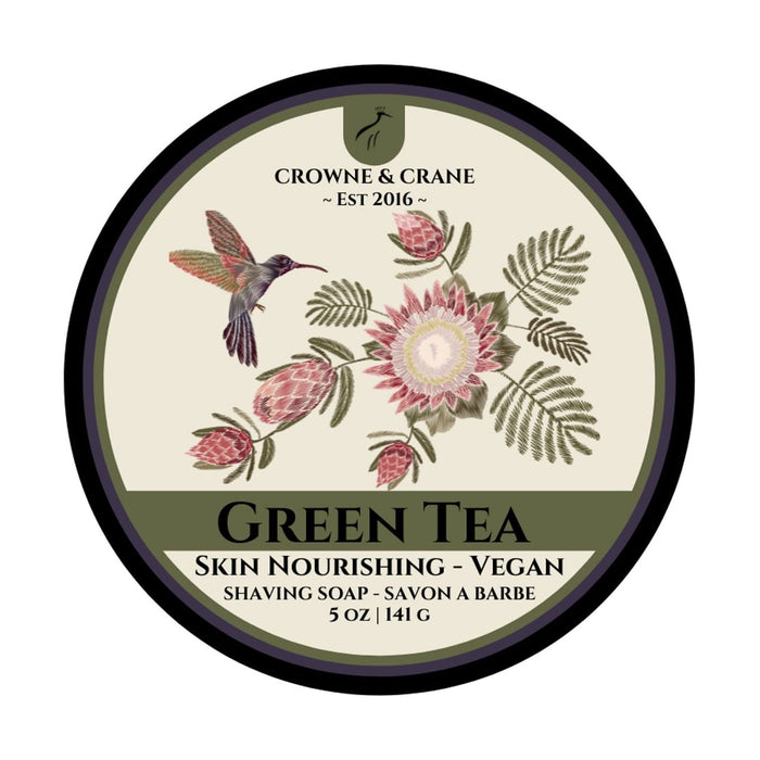 Crowne & Crane Green Tea Vegan Shaving Soap 5 oz
