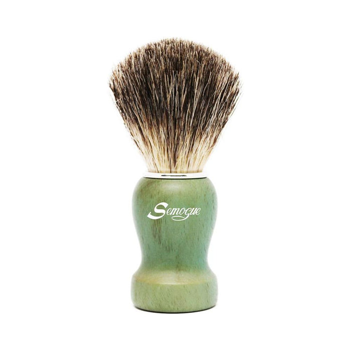 Semogue Pharos-c3 Pure Grey Badger Shaving Brush - Ocean Green Handle