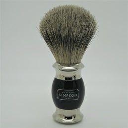 Simpsons Alexander Simpson Est. 1919 Classic Super Badger Shaving Set Ebony Shaving Set Gray