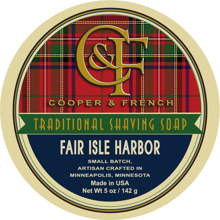 Cooper & French Fair Isle Harbor Shaving Soap 5 oz