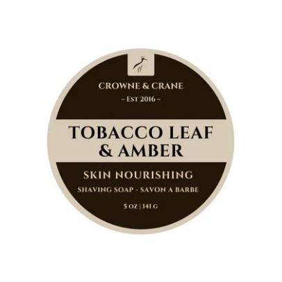 Crowne & Crane Tobacco Leaf & Amber Tallow Shaving Soap 5 oz