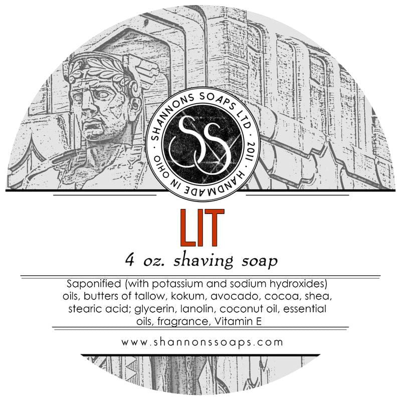 Shannons Soap Shannons Soap Lit Shaving Soap 4 Oz Shaving Soap Light Gray