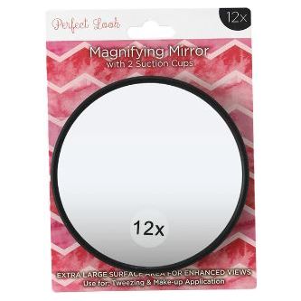 Swissco Magnifying Mirror With 2 Suction Cups 12 x Pink