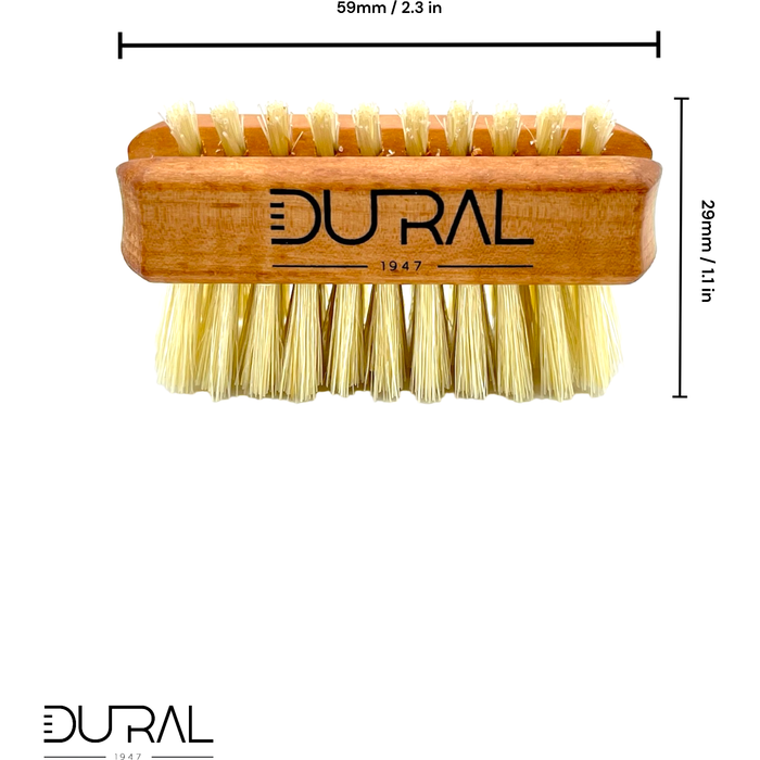 Dural Pear wood hand/nail brush with natural bristles - 1 & 5 rows