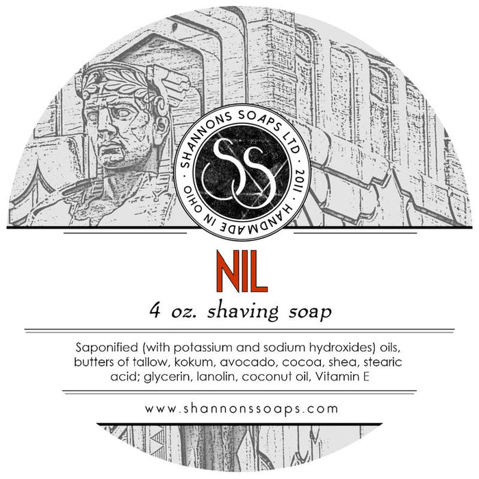 Shannons Soap Nil (Unscented) Shaving Soap 4 Oz