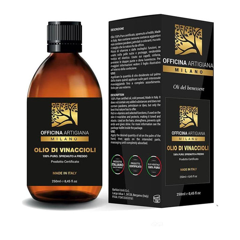 Officina Artigiana Milano Officina Artigiana Pure Certified Grape Seed Oil 250ml Skin Care Oil