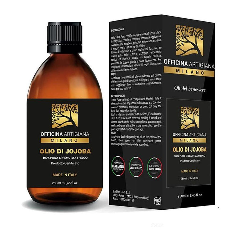 Officina Artigiana Milano Officina Artigiana Pure Certified Jojoba Oil 250ml Jojoba Oil Tan