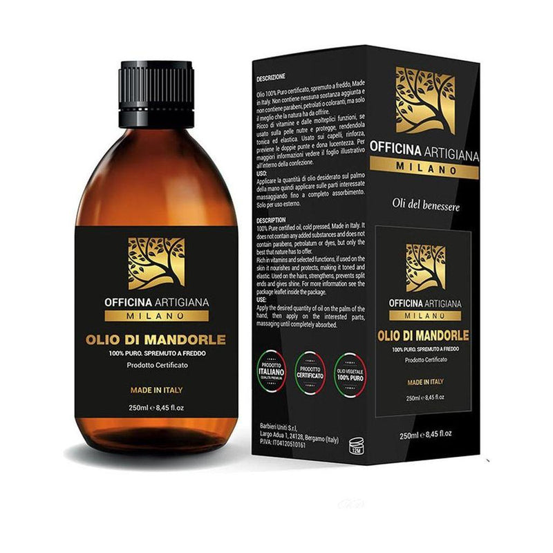 Officina Artigiana Milano Officina Artigiana Pure Certified Sweet Almond Oil 250ml Skin Care Oil Tan