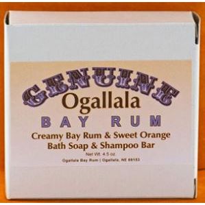 Ogallala Bay Rum Creamy Bay Rum & Sweet Orange Bath Soap & Shampoo Bar 4.5 Oz