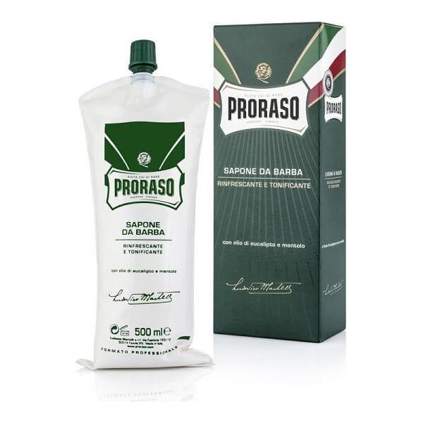 Proraso Eucalyptus Oil & Menthol Green Shaving Cream In Tube  Barber Size 500ml